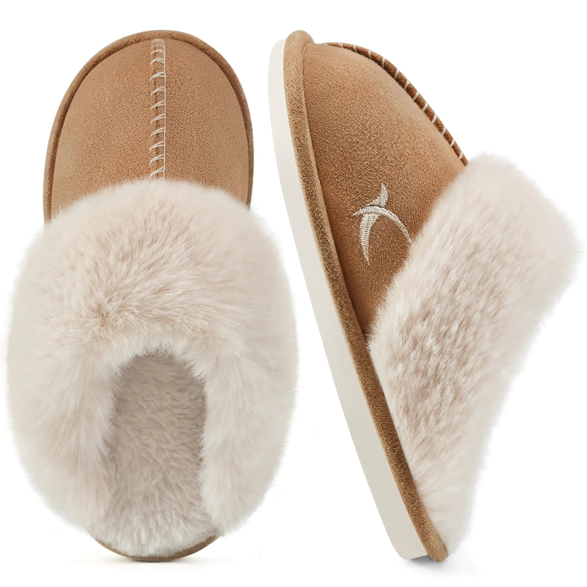 Reimferce Slippers for Women House Shoes: Memory Foam Womens Slippers Bedroom Comfortable Warm Fuzzy Slip On Winter Shoes Indoor Outdoor