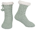 BenSorts Winter Thick Slipper Socks for Women Holiday Gift Warm Cozy Soft Fleece House Socks Slipper Non Skid with Grippers Holiday Gift Green